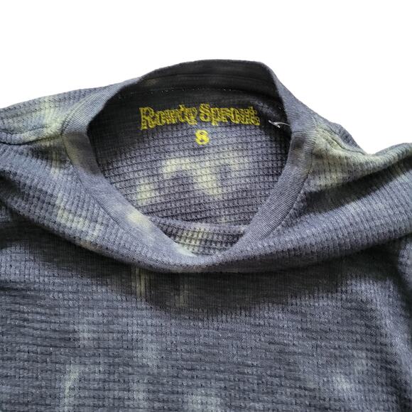 Rowdy Sprout Tie Dye Palm Tree Boxy Thermal Long Sleeve Crop Top Girl Sz 8 - Picture 6 of 7